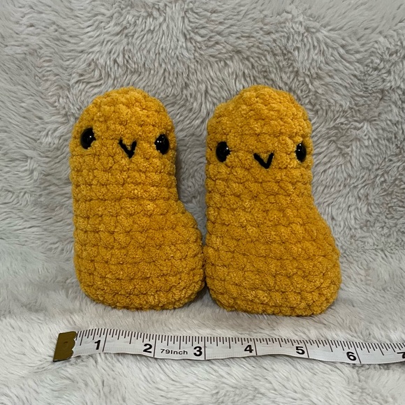 Other - Pair of Chicken Nugget Crochet Plushies - Amigurumi Stuffed Animals